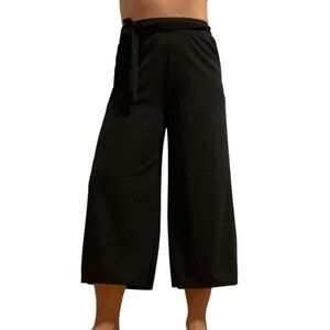 Black Tie Waist Palazzo Pants